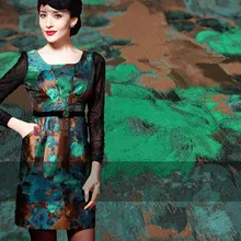 SASKIA 1 метр цветочный жаккард Brodace ткань 6" зеленый материал шитье на женское платье одежда пальто лоскутное Diy ткани