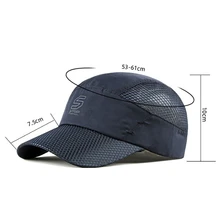 Summer Peaked Cap Thin Fast Quick Drying Polyester Sports New Mesh Outdoor Sport Breathable Hat Headwear Adjustable Back Closure
