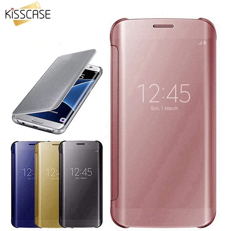

KISSCASE Flip Phone Case For iPhone 7 8 6s 6 X 10 Smart Window Mirror Back Cases For iPhone X 6s 6 Plus 7 8 Plus Cover Conque