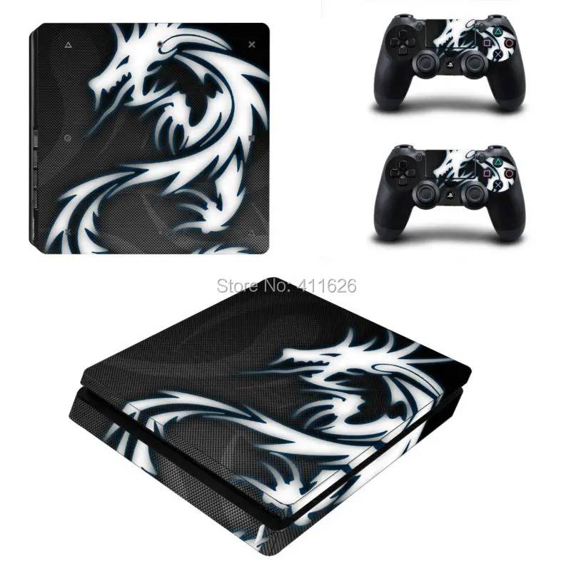 For PS4 Slim Skin Stickers For Playstation 4 Slim Console 2 Pcs Vinyl