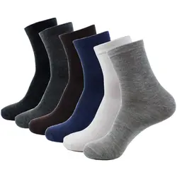 Высокая эластичность Осень Зима теплые носки повседневные Черные Серые Белые Серые 6 цветов хлопчатобумажные мужские носки классические