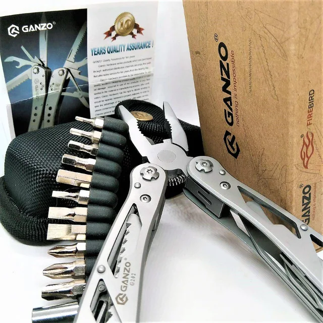 Ganzo 26 in 1 Stainless long nose EDC G202 Folding multi plier tool portable knife hand tools sets folding tools