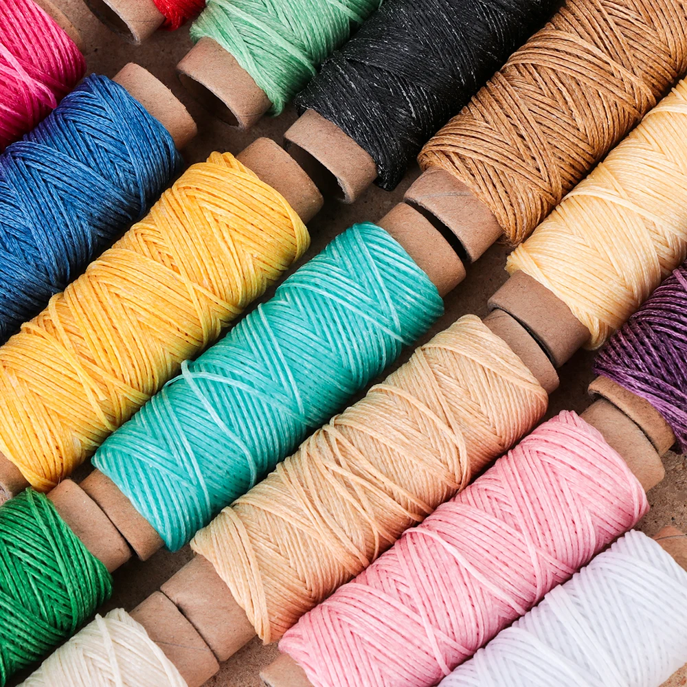 30m/Roll 1mm Durable Waxed Thread Cotton Cord String Strap Hand Stitching Thread For Leather Material Handcraft Tool