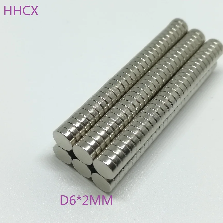 100pcs/lot D 6x2 mm N35 Strong Disc NdFeB Rare Earth 6*2 mm