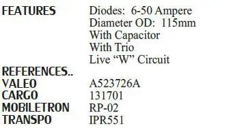 HNROCK выпрямитель переменного тока 12821300 VAL551 592754 593199 593309 NC135 NC730 IPR551 RTF4935