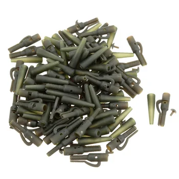 BEST PROMO ❤️ 50Pcs/Sets Fishing Terminal Tackle Safety Lead Clips with Pins Tail Rubber Tubes Carp Fishing Tackle Tools - discount item 49% OFF Sports & Entertainment
