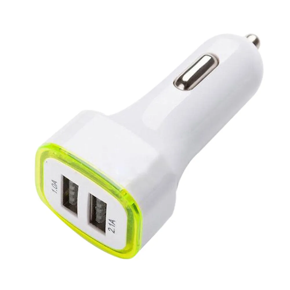

1PC 2.1A 1A Universal LED USB Dual 2 Port Adapter Socket Car Charger For Iphone For Samsung For HTC For Ipad #YL5