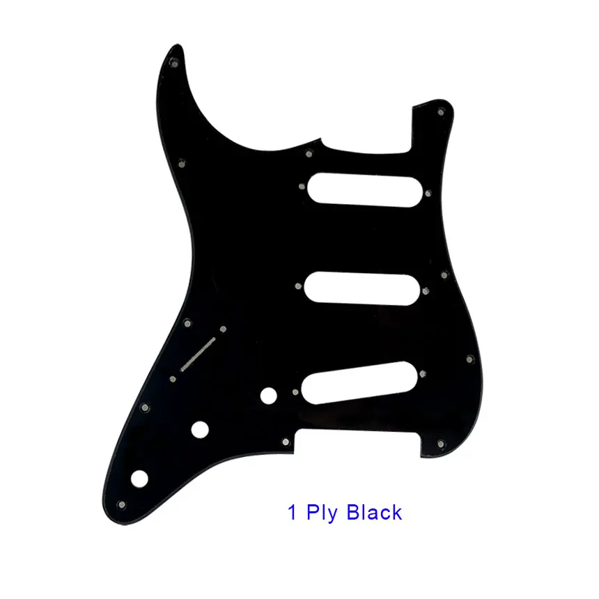 1Ply Black Pleroo гитары Запчасти-для США/Мексика левша 72' 11 резьбовое отверстие Strat накладка на гитару sss Scratch Plate, несколько цветовых вариантов - Цвет: 1Ply Black
