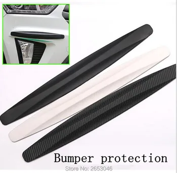 

2pcs Car Carbon fiber Guard Strip Crash Bar Bumper Strip Trim Protection for audi a4 b6 volvo opel astra j fiat 500 volkswagen