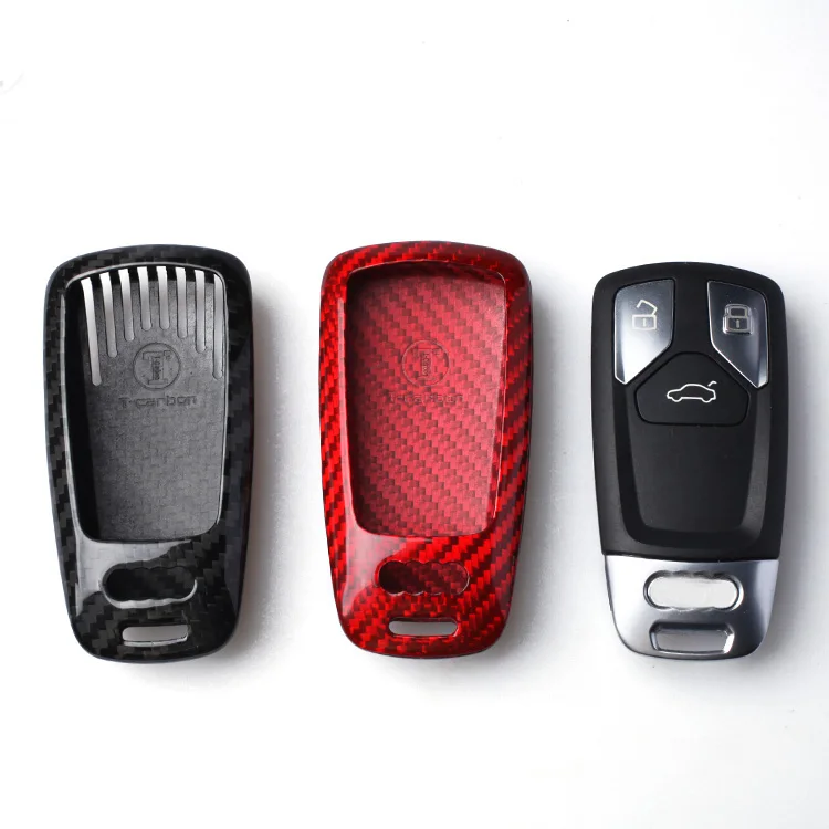 

DEE Carbon Fiber Smart Key Cover Key Case Key Fob box For Audi New A4 A4L A5 S5 2017 Q7 2016 TT 2015 2017 Car Accessories Covers