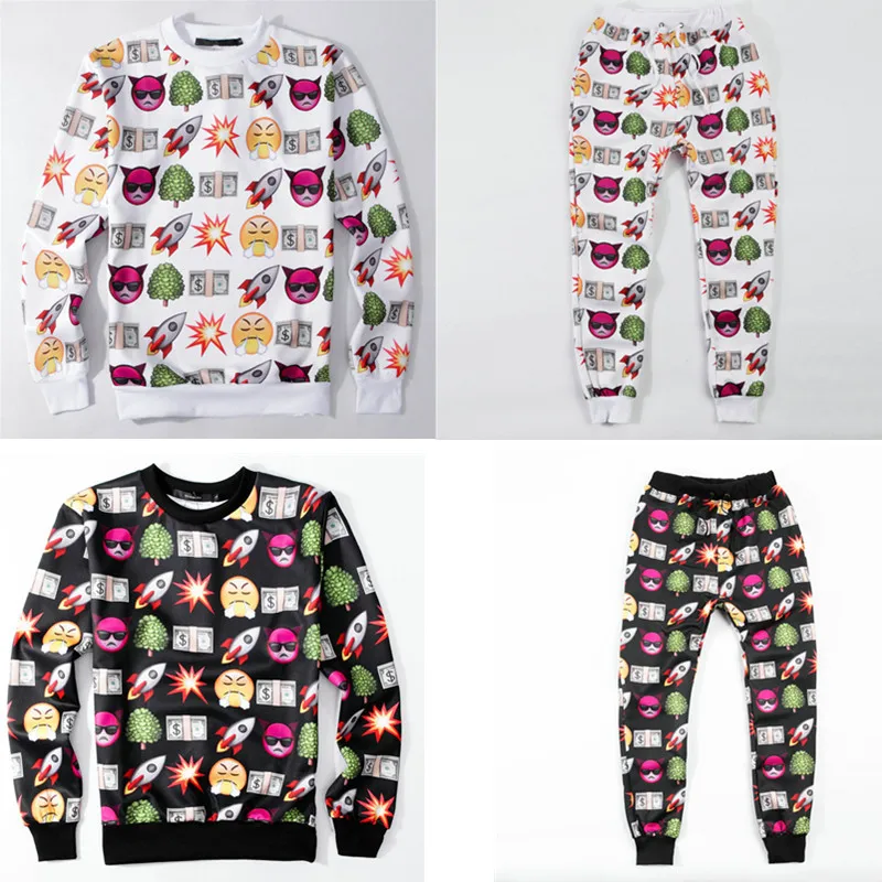 2016 Autumn/Winter new Emoji tracksuit 3D Cartoon print Rocket