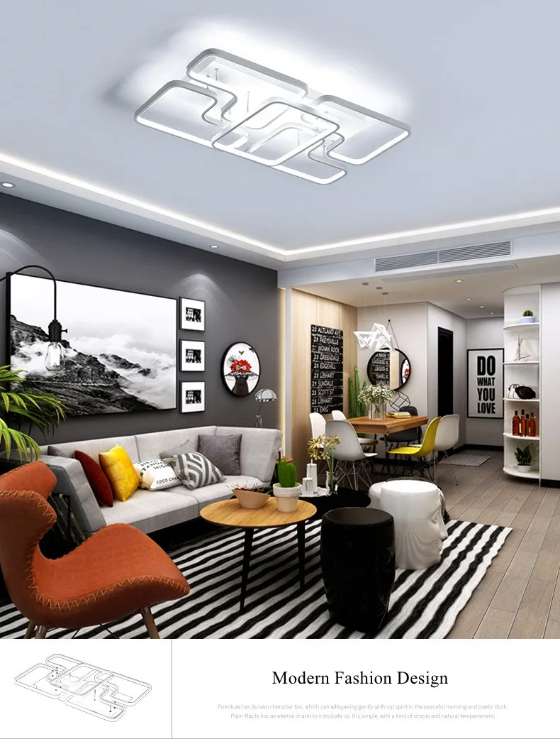led ceiling light modern lamp fixture 5