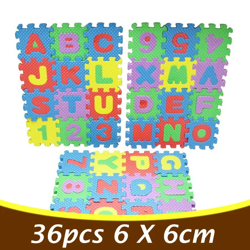 36pcs 3D Foam Puzzle Mats For Children Foam Jigsaw Mats Letters Educational Baby Floor Puzzle