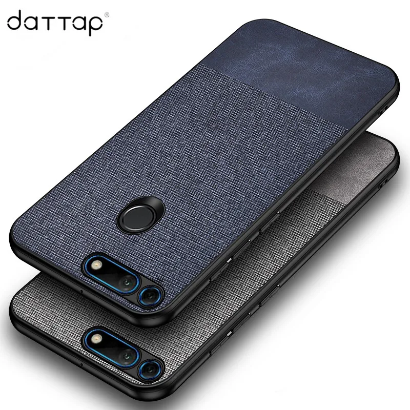 

Case For Huawei Honor V20 Case Leather Fabric Cloth Texture Soft TPU Frame Hard PC Cover For Huawei Honor View 20 V20 Case Shell