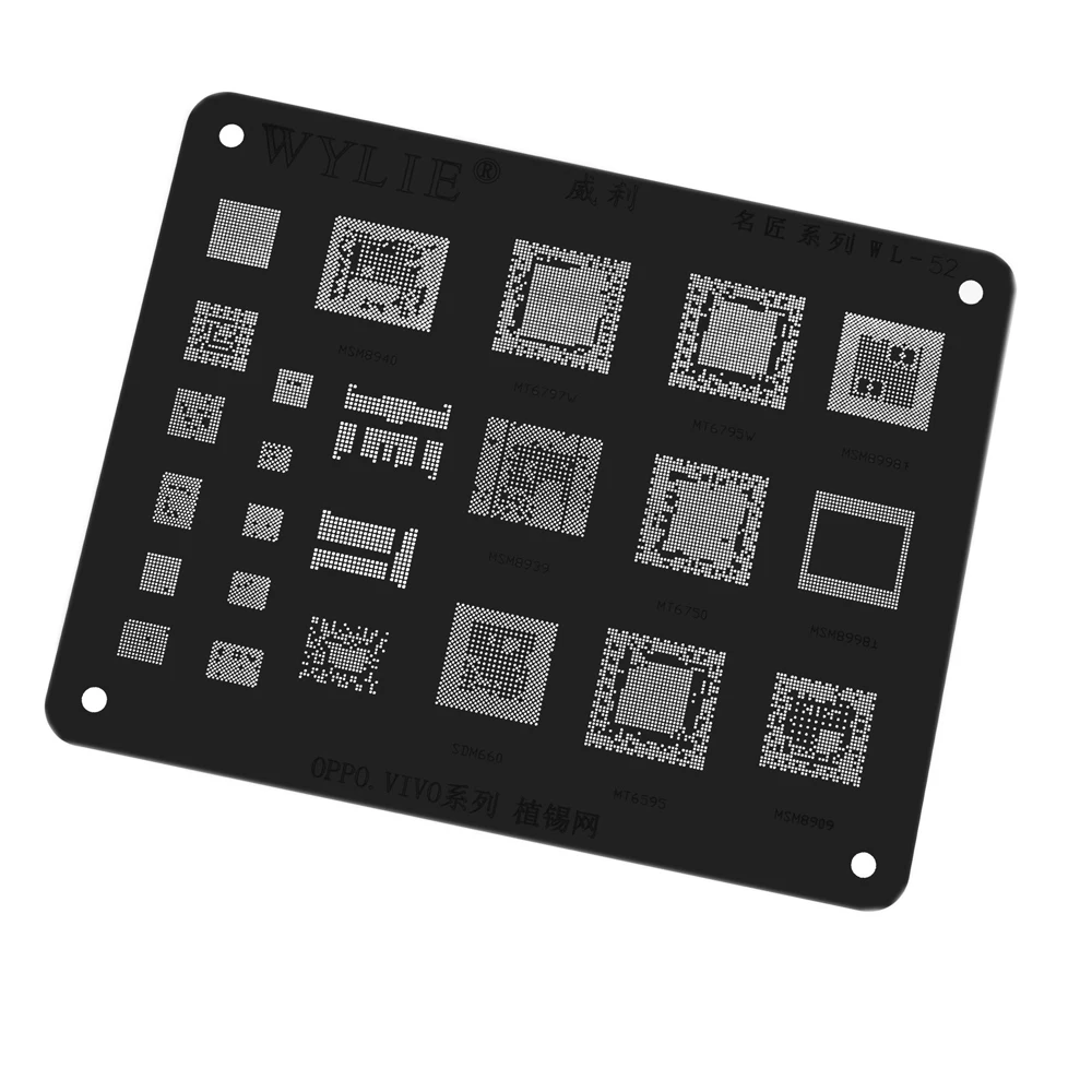 

WYLIE Black Stencil CPU Font Power IC Reballing Stencil for Samsung for OPPO VIVO for Huawei for Xiaomi New Models CPU Power IC