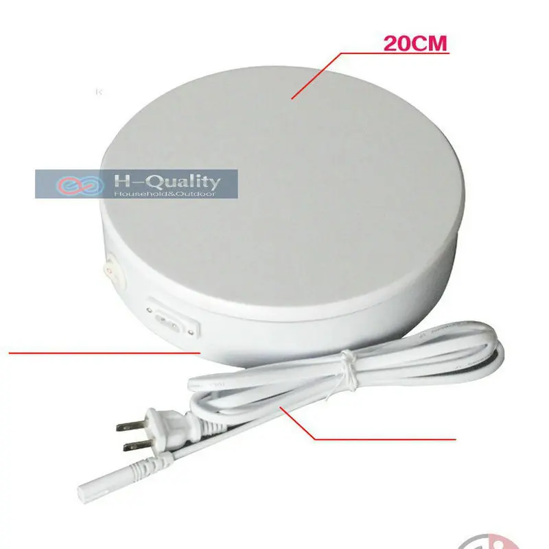 200X60MM Both Ways 360 Electric Turntable Display Stand For Jewelry Four Speed And Two Color Choice With FUSE Protection