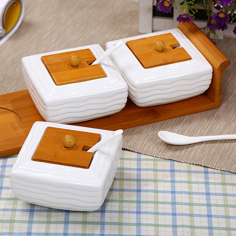 Modern Ceramic Sugar and Creamer Caster 3 Pieces Set Household