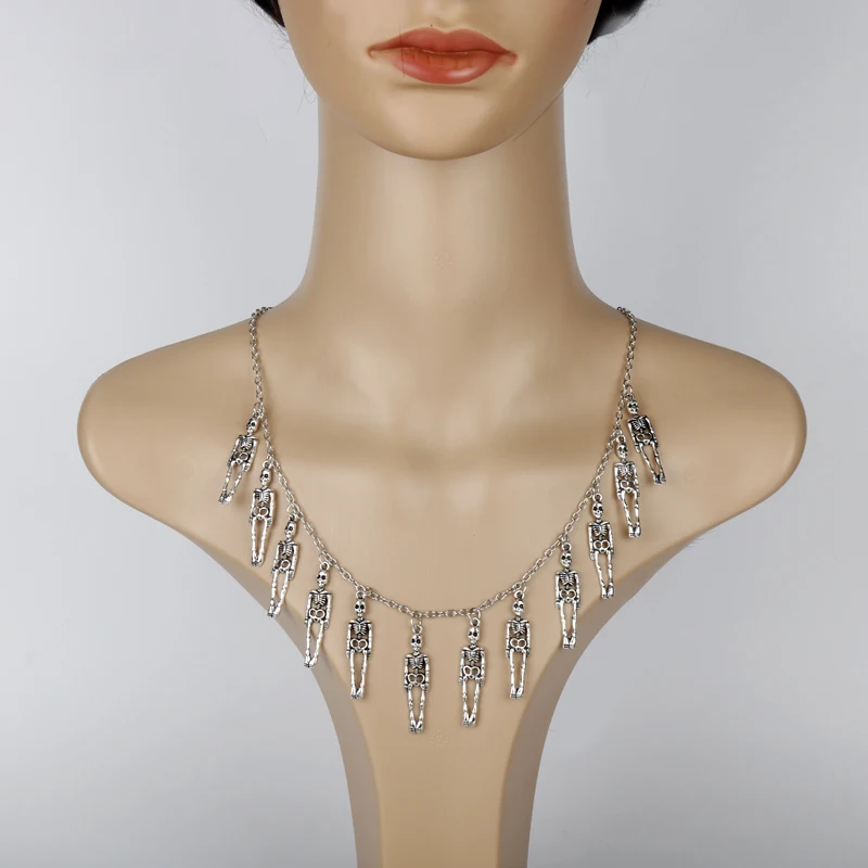 

1pc Halloween Gift Vintage Pirate Skeleton Skull Necklaces & Pendants Retro Punk Necklace E2015