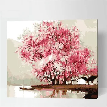

Cherry Blossoms Hand Made Paint High Quality Canvas Beautiful Painting By Numbers Surprise Gift Great Accomplishment