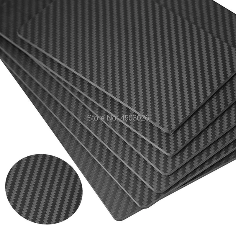 BAIWANLIN 3K Carbon Fiber Pure Plate Weave Laminate Panel Sheet Board High Hardness Cuttable Surface Twill Glossy for RC Drone Frame Thickness:1.5mm,200mm300mm 