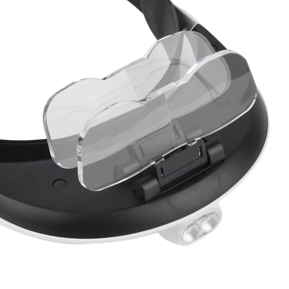 New Hot 2 LED Headband Glasses Illuminated Magnifier Loupe Single/Bi-plate 11 Magnifications 5 lens New Dropshipping