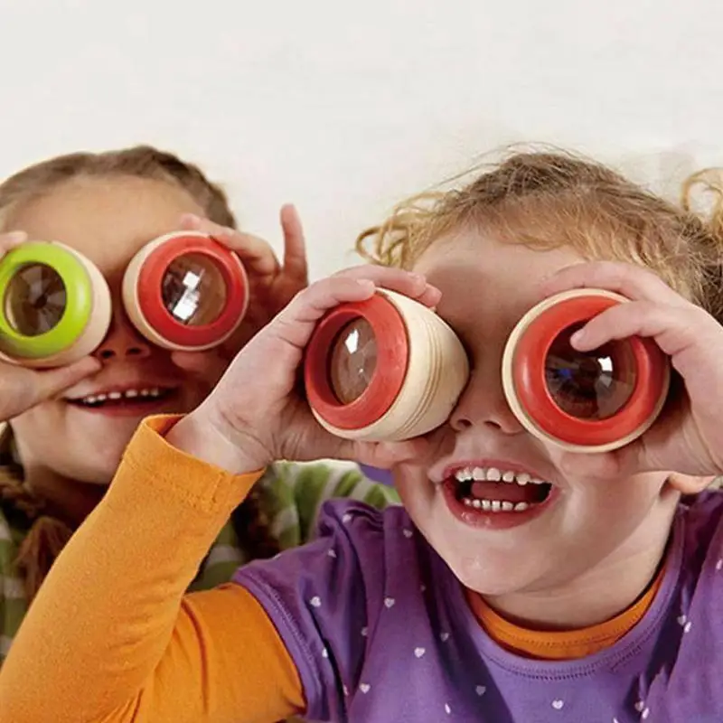 

Kids Magical Bee Eye Effect Kaleidoscope Wooden Toy Multi Prism Observation Colorful World Wooden Toys Children Birthday Gifts
