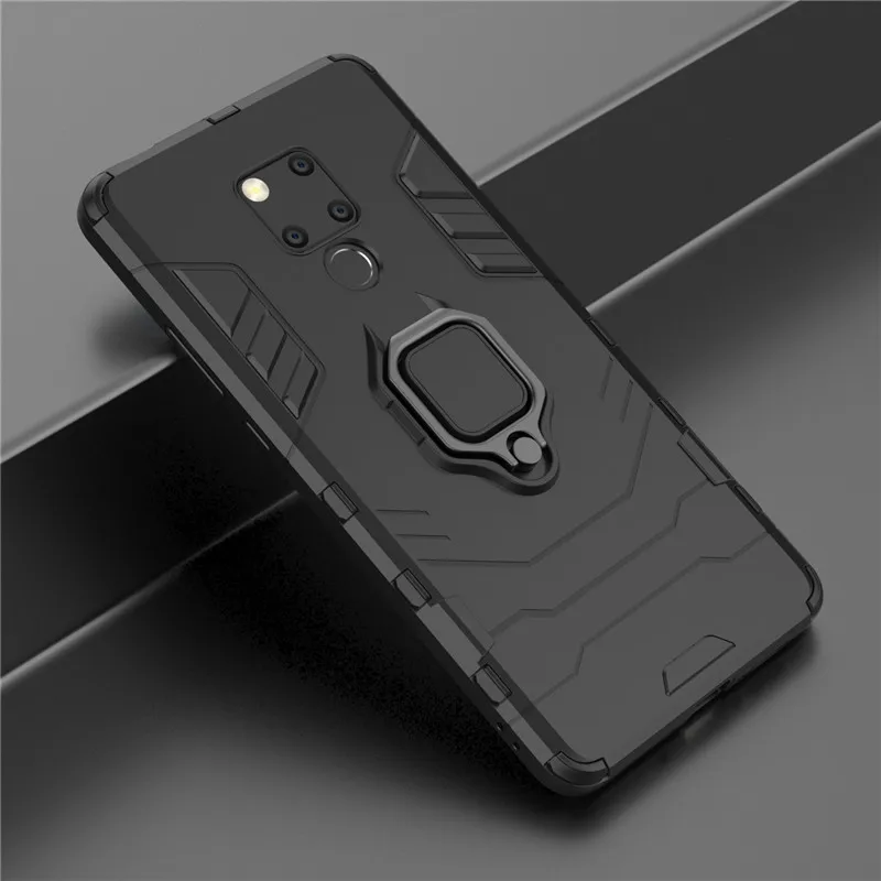 

For Huawei Mate 20 20X Luxury Armor Case Magnetic Ring Anti-Fall Soft Silicone Shockproof Full Back Case For Mate 20 Lite Cqoue