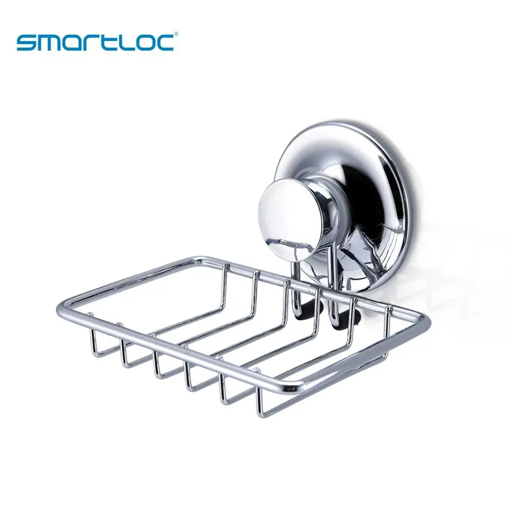 

smartloc Vacuum Suction Iron Wall Mounted Soap Dish Drain Dispenser Bathroom Accessories Organizer Bath Shower Storage Container