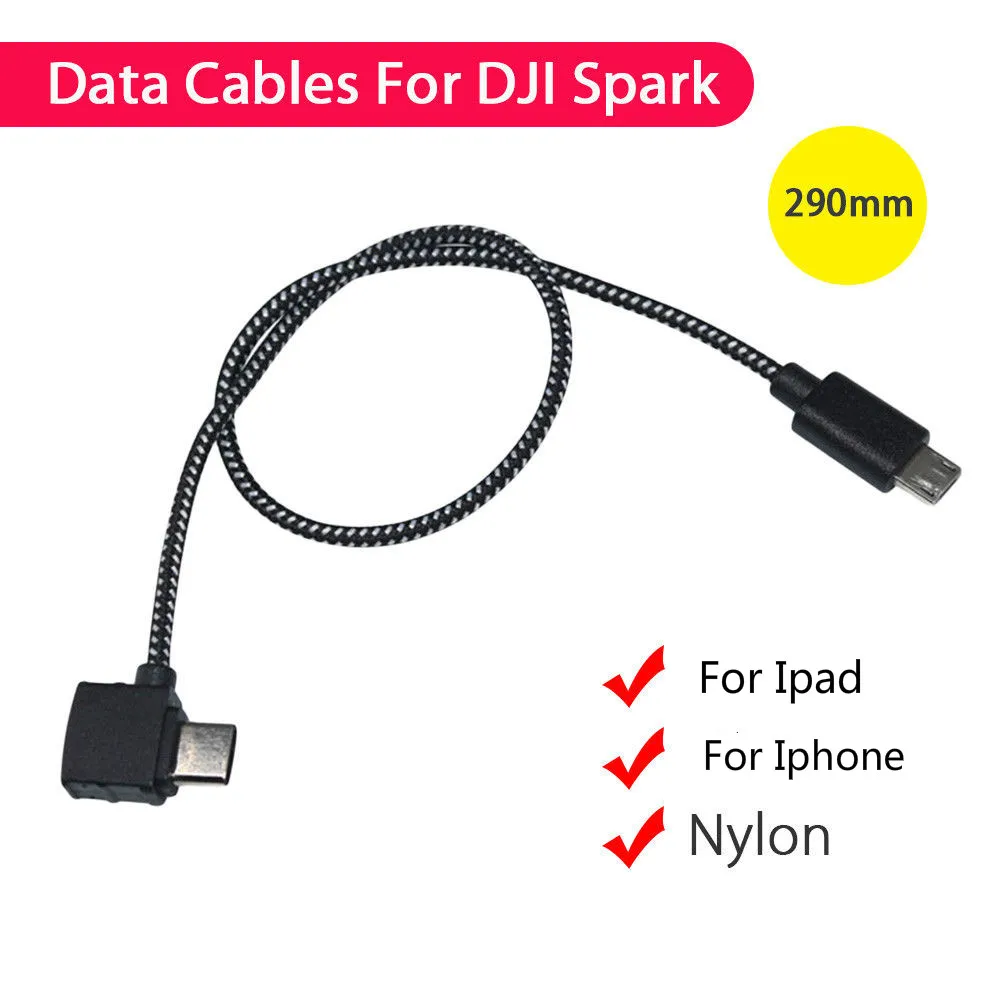 

TOMLOV Data Cable Connector Micro USB 290mm Remote Control FPV RC Accessories Nylon APP-controlled Sync For DJI Spark Tablet