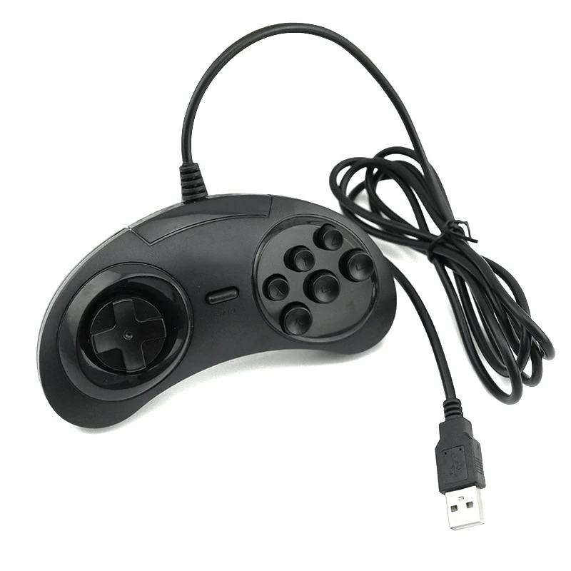 Классический 6 кнопок геймпад USB Классический игровой джойстик мини USB проводной игровой контроллер геймпад для SEGA MD Genesis PC MAC аксессуар