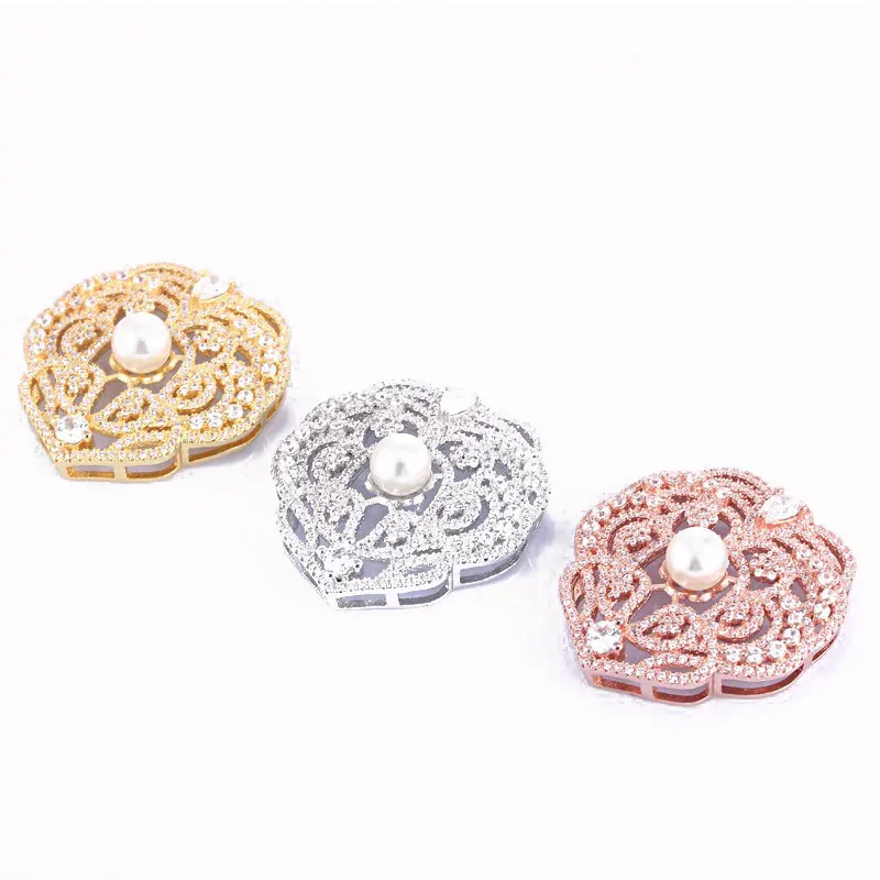 

Beadwork Jewelry Components Gold/Silver/Rose Gold Floating Flower Fastener Connectors For Handmade Pearls Beaded Jewelry Making