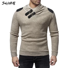 SUKIWML Зимний пуловер для мужчин бренд Patchwrok шеи линии свитера для мужчин осень тонкий прилегающий вязаный мужской Рождественский свитер M-3XL