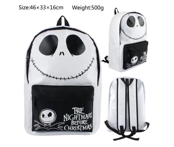 Рюкзак «Кошмар перед Рождеством» для мальчиков-подростков с изображением черепа Джека из мультфильма, школьный рюкзак для детей