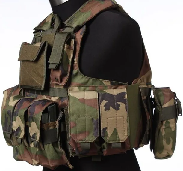 ROCOTACTICAL Molle CIRAS тактический жилет для страйкбола пейнтбола Охотничий Жилет W/подсумок для журналов и хозяйственной сумки бронежилет для переноски CP ACU - Цвет: Woodland