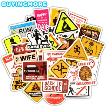 

50 PCS Warning Signs Stickers Danger Banning Reminder Decal Sticker to DIY Laptop Phone Suitcase Guitar Motorcycle Car Snowboard