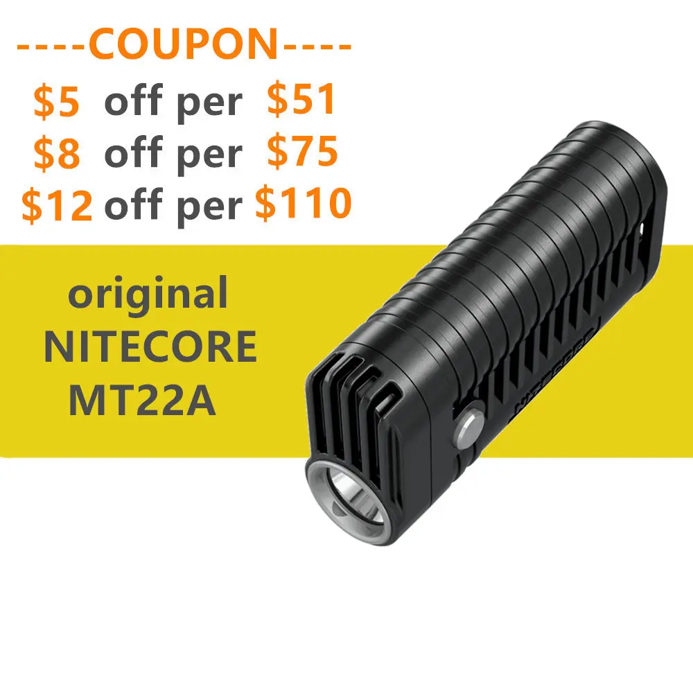 NITECORE MT22A мини фонарик удобный размер 2* AA батарея с зажимом компактный и портативный 260 люмен