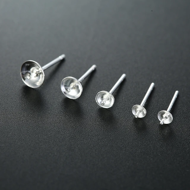 Stud Earring Kit 30pcs Blank Stud Earring 8mm Stainless Steel Cabochon  Setting Earring Post with Stainless Steel Earring Backs for Cabochon Resin  DIY Earring Making (8mm, 30pcs) 