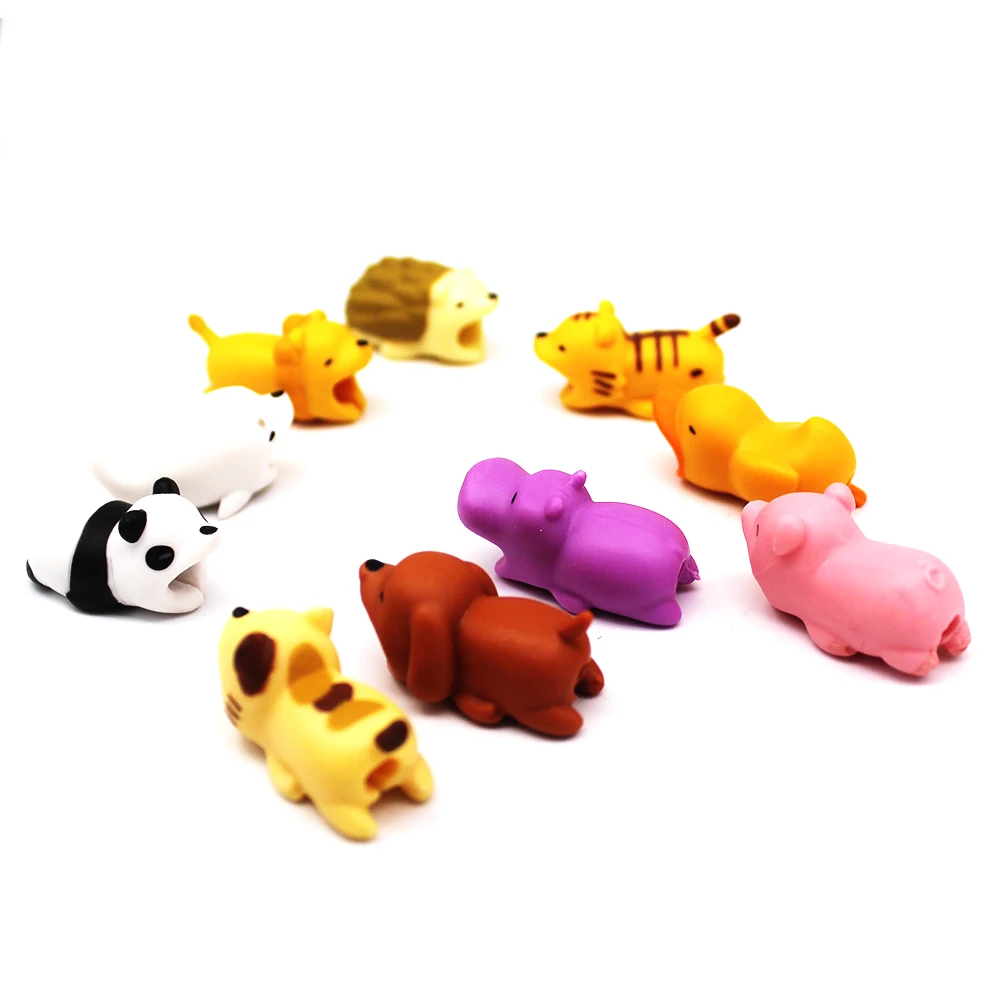 US $2 36 OFF 1 PC Kartun Hewan Menggigit Kabel Data Pelindung Bebek Lucu Anjing Kucing Untuk Nintendo Switch PS4 Ponsel Pad Data Line