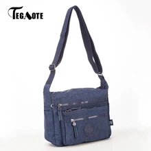 TEGAOTE, маленькие сумки-мессенджеры для женщин,, сумка через плечо, дамская сумочка, нейлоновая одноцветная сумка, женская сумка