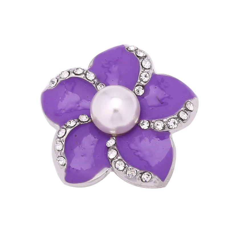 

10pcs/lot wholesale Multilayer Rhinestone Stone Imitation Pearls Snap Buttons fit 18mm/20mm DIY Snap Bracelet bangle ASD0558