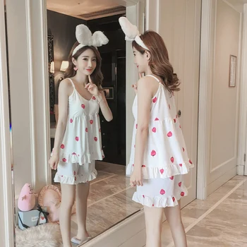 

Sleepwear Nightdress SEXY Pajamas Set Women Comfortable Nightwear M-2XL
