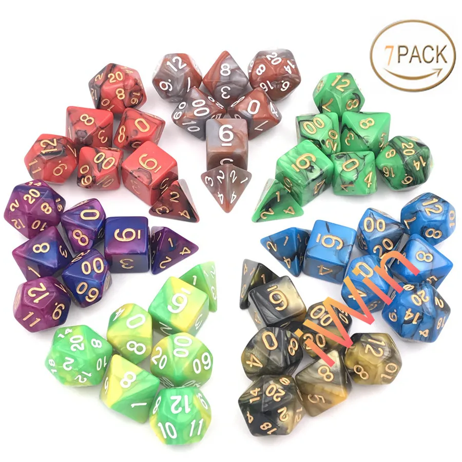 Buy 7 Sets(total 49pcs) Mixed Color DnD Dice Dungeons