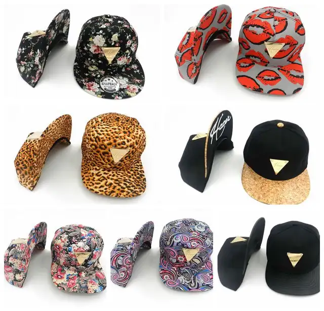 7 Different Styles Hater Floral Leopard Lips Snapback Hats