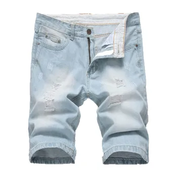 

Mens Ripped Short Jeans Brand Clothing Bermuda Summer Cotton Shorts Breathable Denim Shorts Male New Fashion Jean Shorts 5.10
