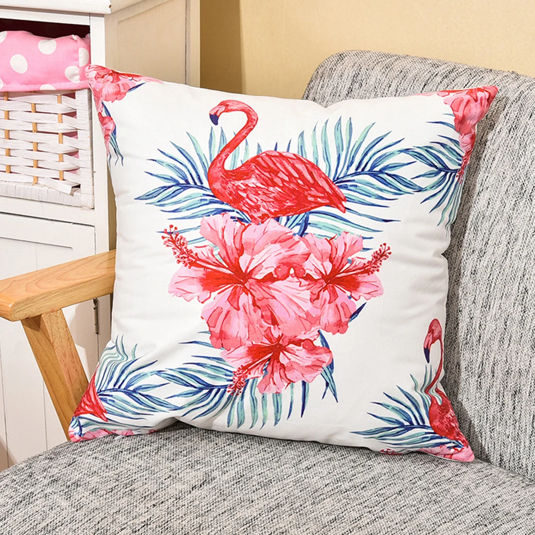 Фламинго наволочки 45*45 см Nordic стиль дома Декоративные Чехлы для подушек офис автомобиль диван  Декоративная наволочка