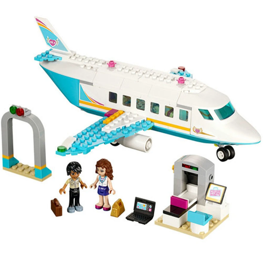 

236Pcs Friends Series Heartlake Private Jet Model Building Block Toys BELA 10545 Educational Gift For Children Compatible Legoe