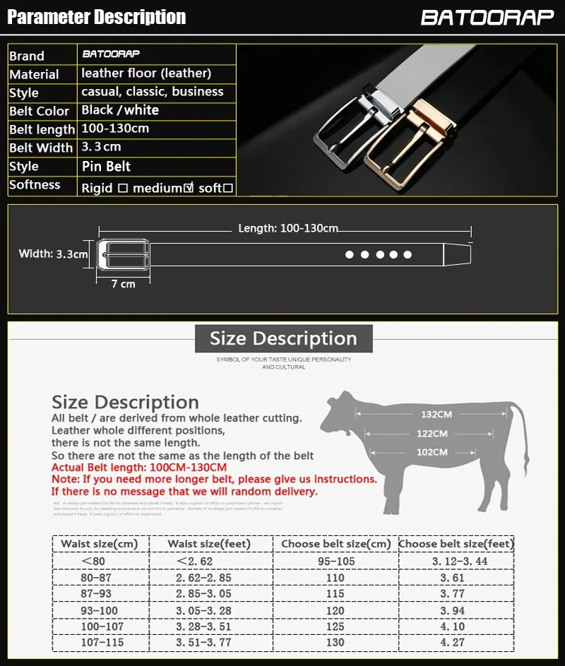 [BATOORAP] дизайнерский мужской ремень с серебряной пряжкой, мужские ремни из натуральной кожи, роскошный ремень белого цвета для мужчин