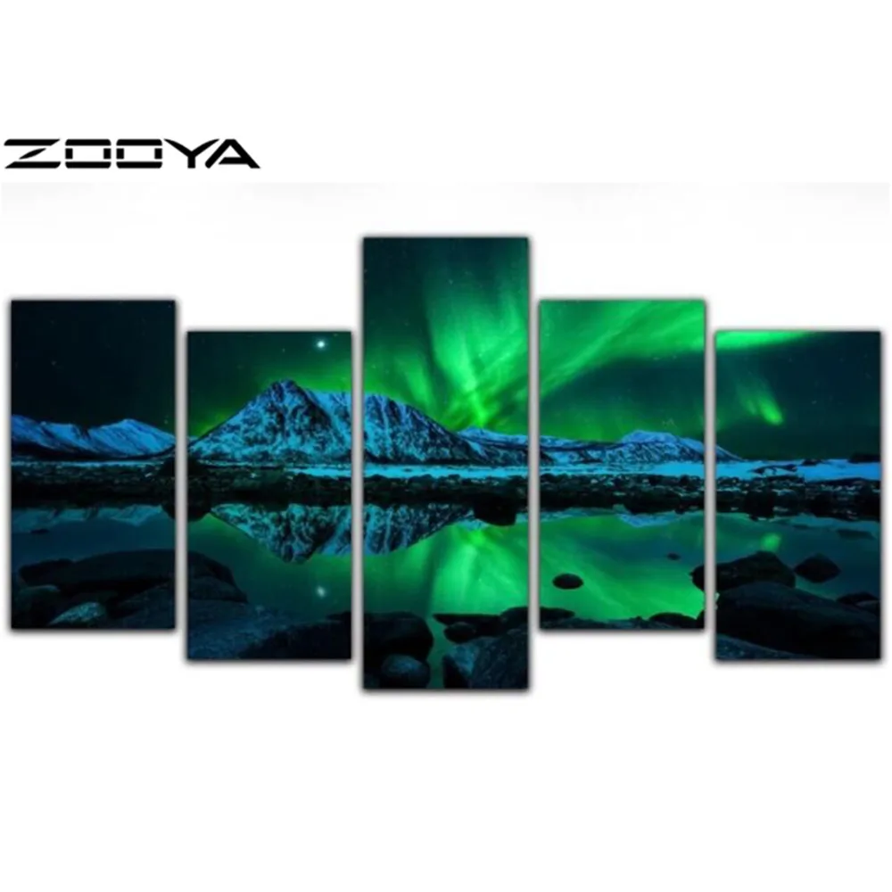 

ZOOYA 3D Diamond Embroidery DIY Multi-Diamond Painting Rhinestones Embroidery Diamond Cross Stitch Landscape Aurora AT1723