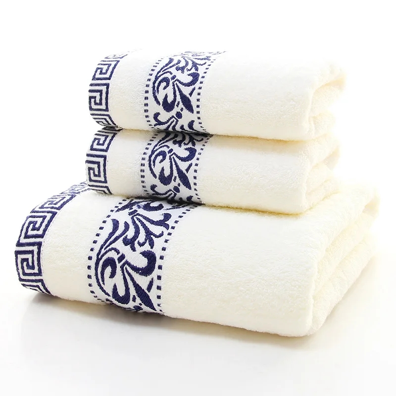 

2016 100% Cotton Embroidered Towel Sets Bamboo Beach Bath Towels for Adults Luxury Brand High Quality Soft Face Towels 3 PCS