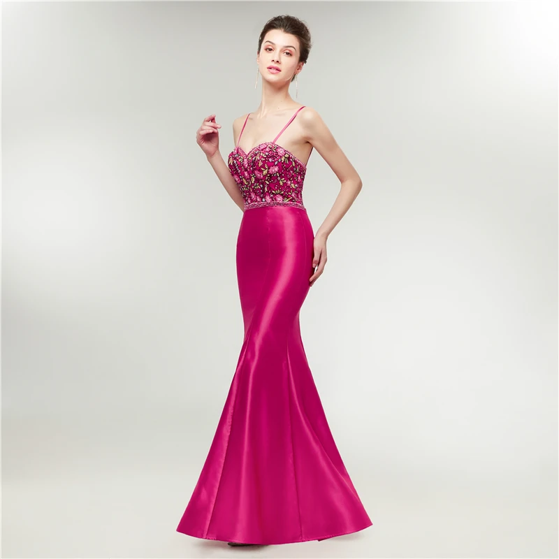 Vestido Largo Милая с вышивкой Русалка Элегантное платье атласное длинное вечернее женские вечерние платья выпускного вечера вечерние платье